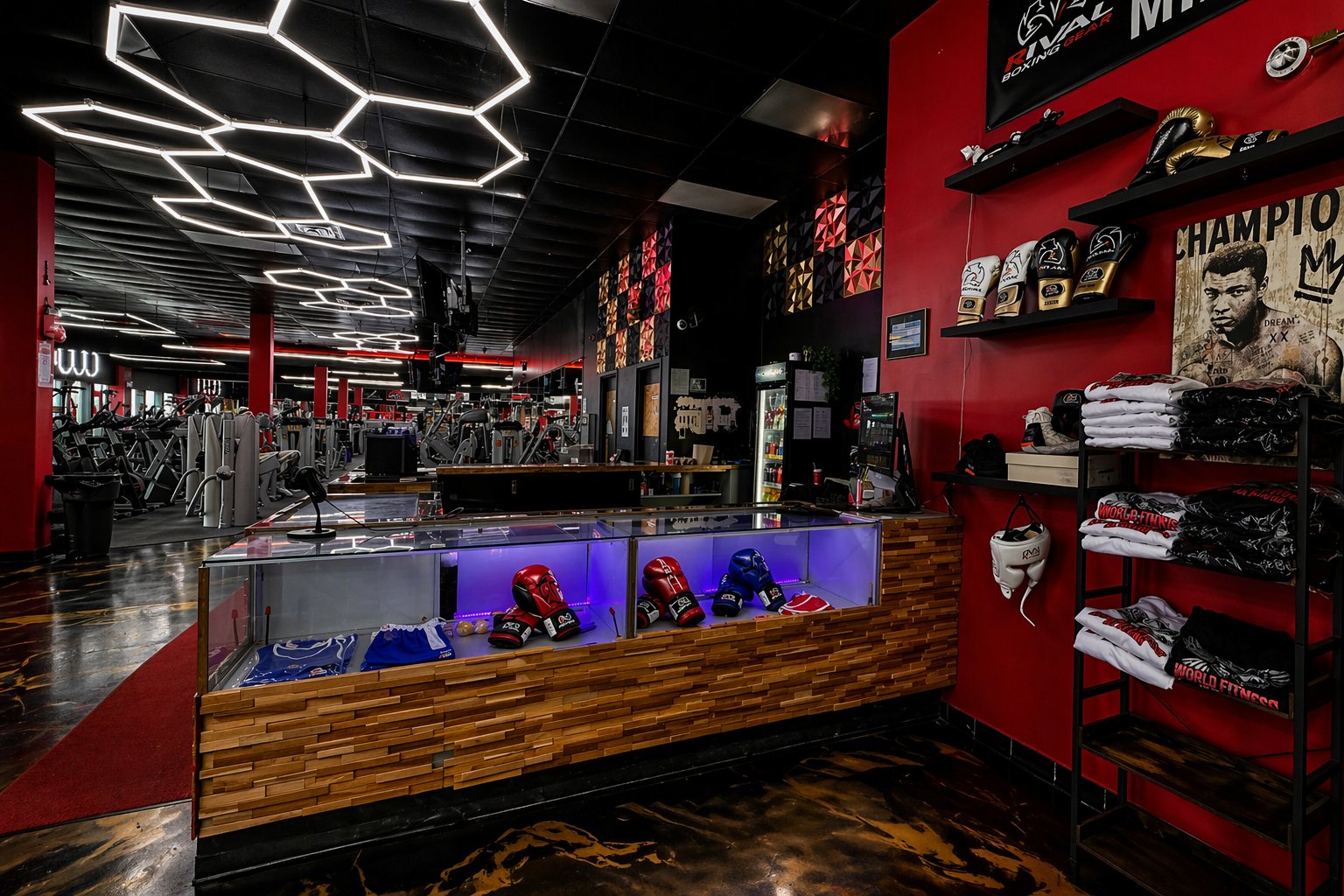 Réception et boutique du gym