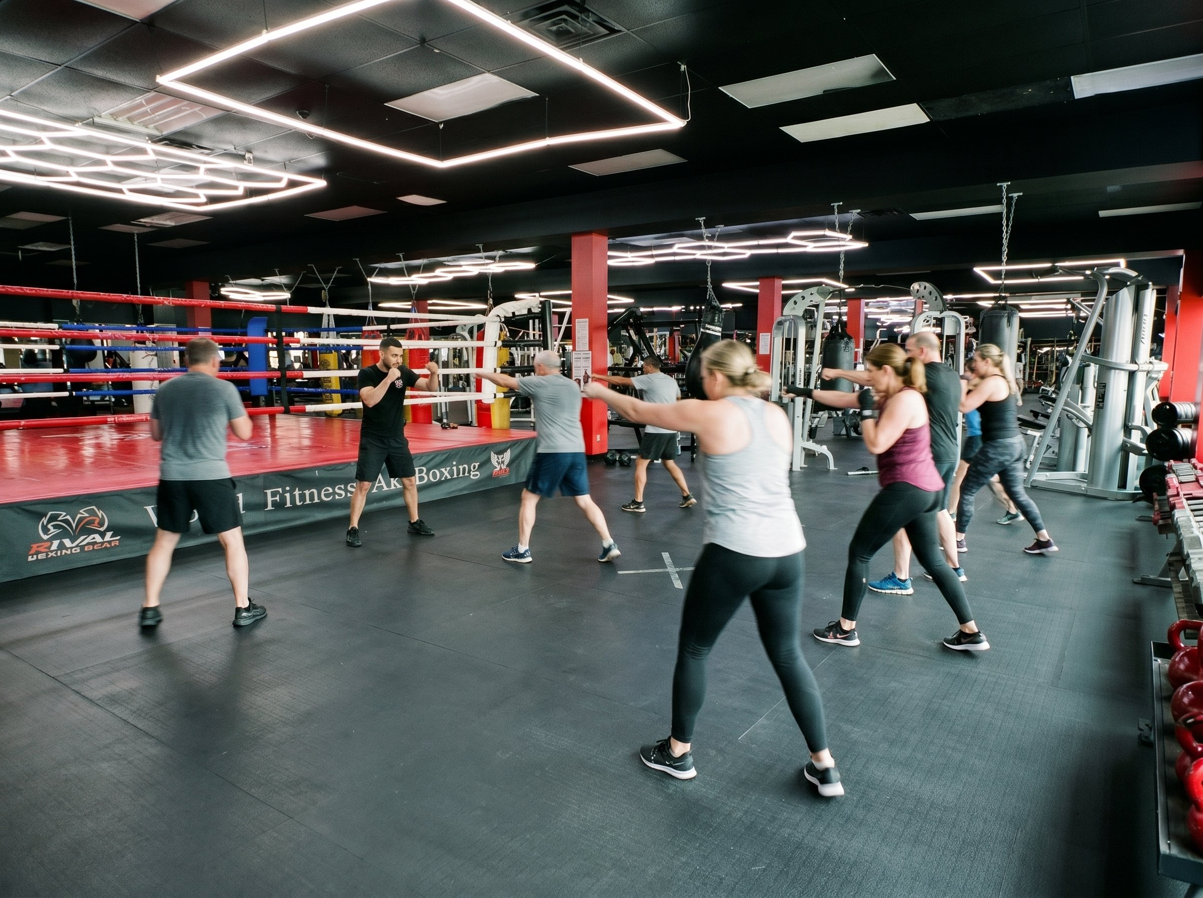 Cours de groupe de boxe